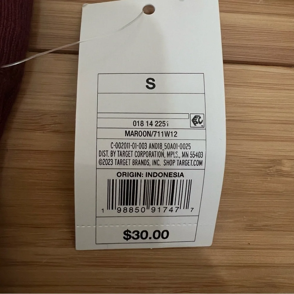 NWT a new day Ribbed Midi Skirt - Burgundy S - Picture 4 of 5